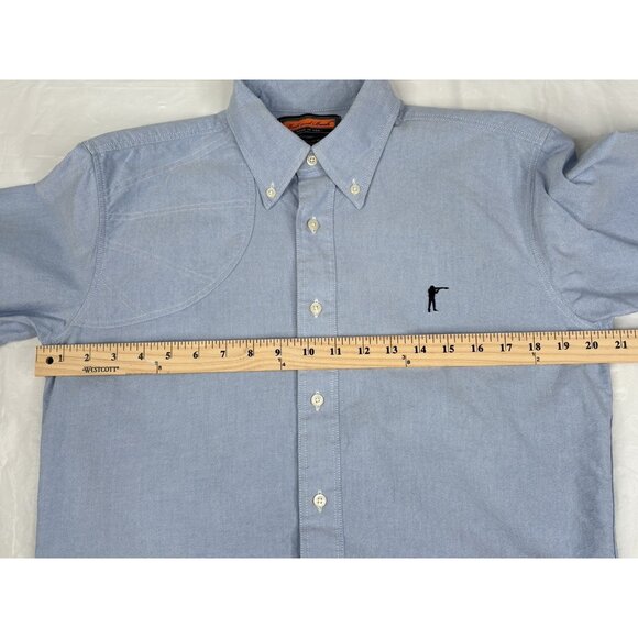 Ball and Buck Hunters Shirt Mens S Blue Chambray Button Down Shooting Pad Hunt - Picture 13 of 15